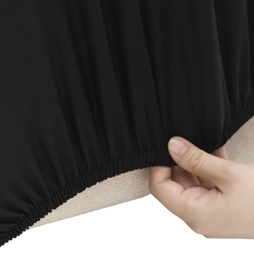 vidaXL Tweezitsbankhoes stretch polyester jersey zwart