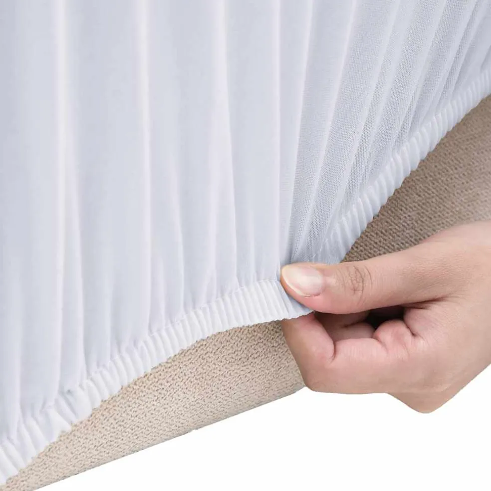 vidaXL Tweezitsbankhoes stretch polyester jersey wit