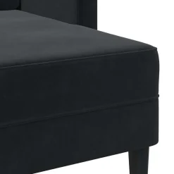 vidaXL Tweezitsbank met chaise longue L-vormig zwart 125 cm fluweel