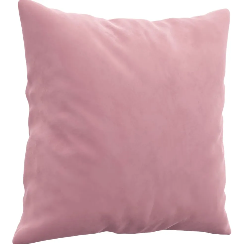 vidaXL Tweezitsbank met sierkussens 120 cm fluweel roze