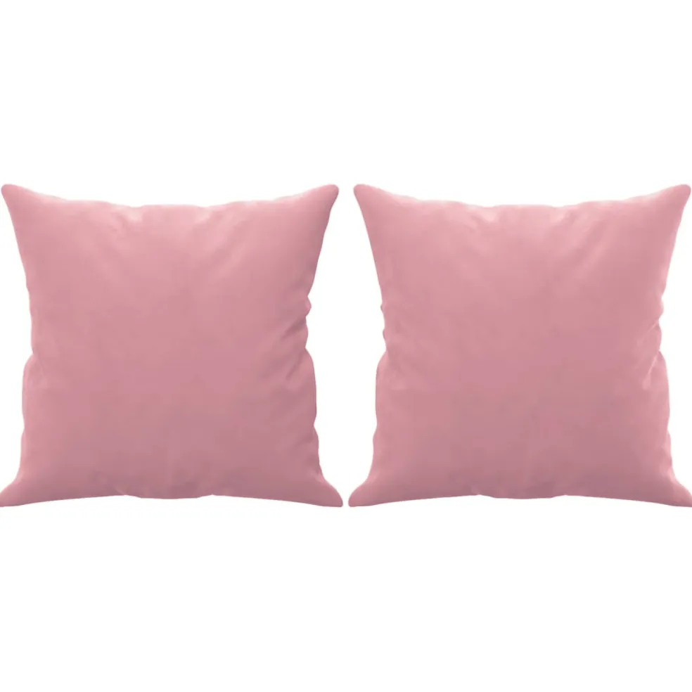vidaXL Tweezitsbank met sierkussens 120 cm fluweel roze