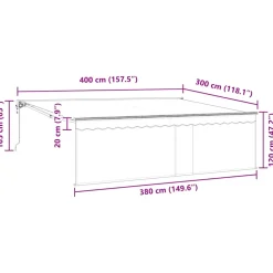vidaXL Uitschuifbare luifel Antraciet 400 × 300 cm