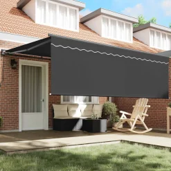 vidaXL Uitschuifbare luifel Antraciet 400 × 300 cm