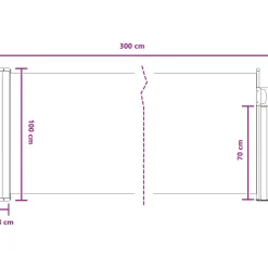 vidaXL Uittrekbaar Zijscherm 300 x 100 cm Polyester Rechthoekig Zand