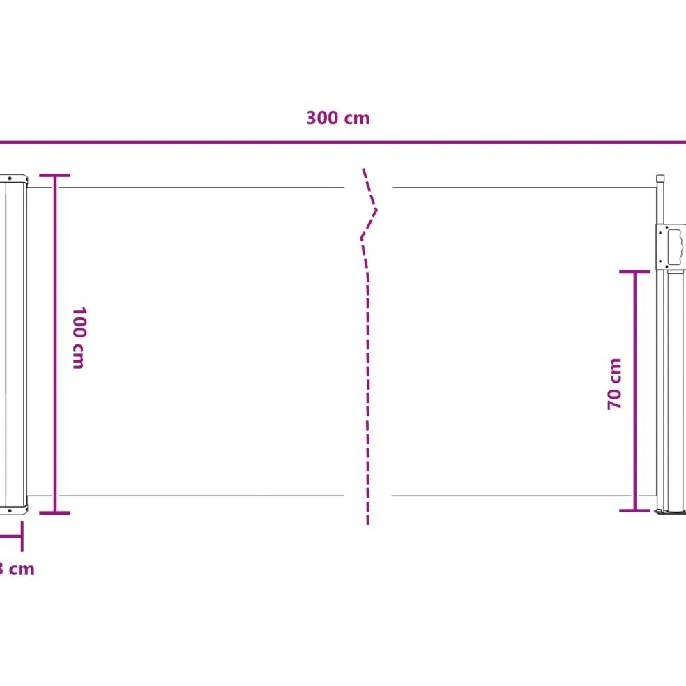 vidaXL Uittrekbaar Zijscherm 300 x 100 cm Polyester Rechthoekig Zand