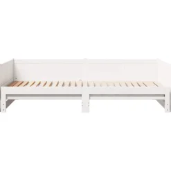 vidaXL Uittrekbare Dagbed Wit 203,5 x 184 x 56,5 cm Massief Vurenhout