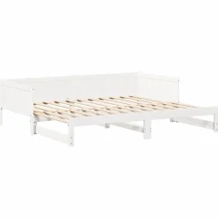 vidaXL Uittrekbare Dagbed Wit 203,5 x 184 x 56,5 cm Massief Vurenhout