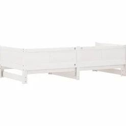 vidaXL Uittrekbare Dagbed Wit 203,5 x 184 x 56,5 cm Massief Vurenhout