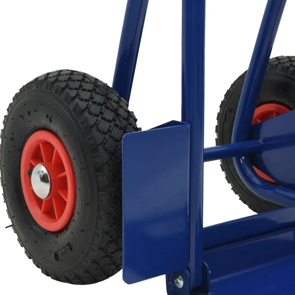 vidaXL Uittrekbare handkar Blauw en Rood 49,5 x 53 x 114 cm Staal