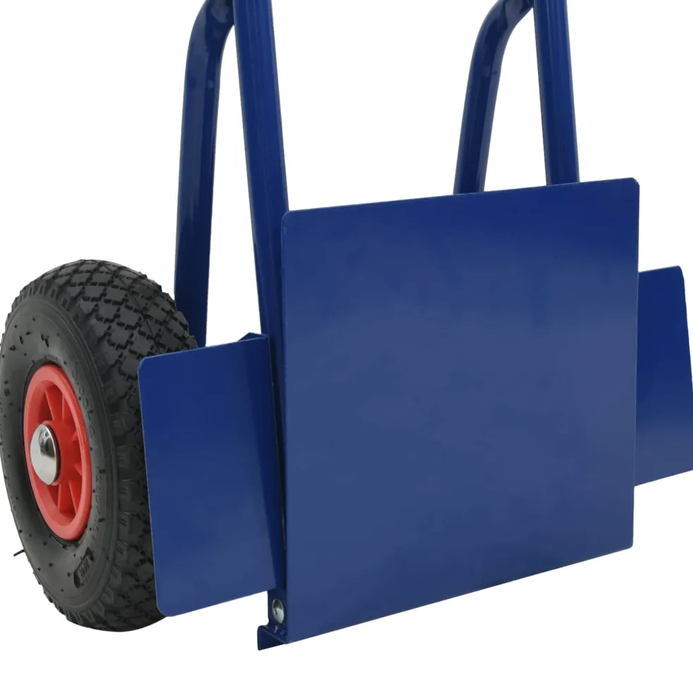 vidaXL Uittrekbare handkar Blauw en Rood 49,5 x 53 x 114 cm Staal