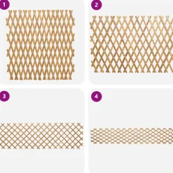 vidaXL Uitvouwbare Trellis Fence 2 st 100 x 105 cm Bamboe Licht Bruin