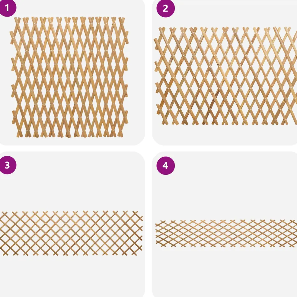 vidaXL Uitvouwbare Trellis Fence 2 st 100 x 105 cm Bamboe Licht Bruin