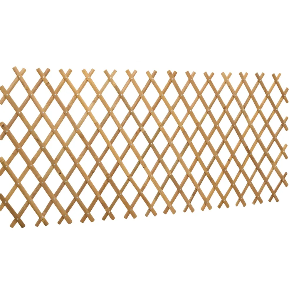 vidaXL Uitvouwbare Trellis Fence 2 st 100 x 105 cm Bamboe Licht Bruin