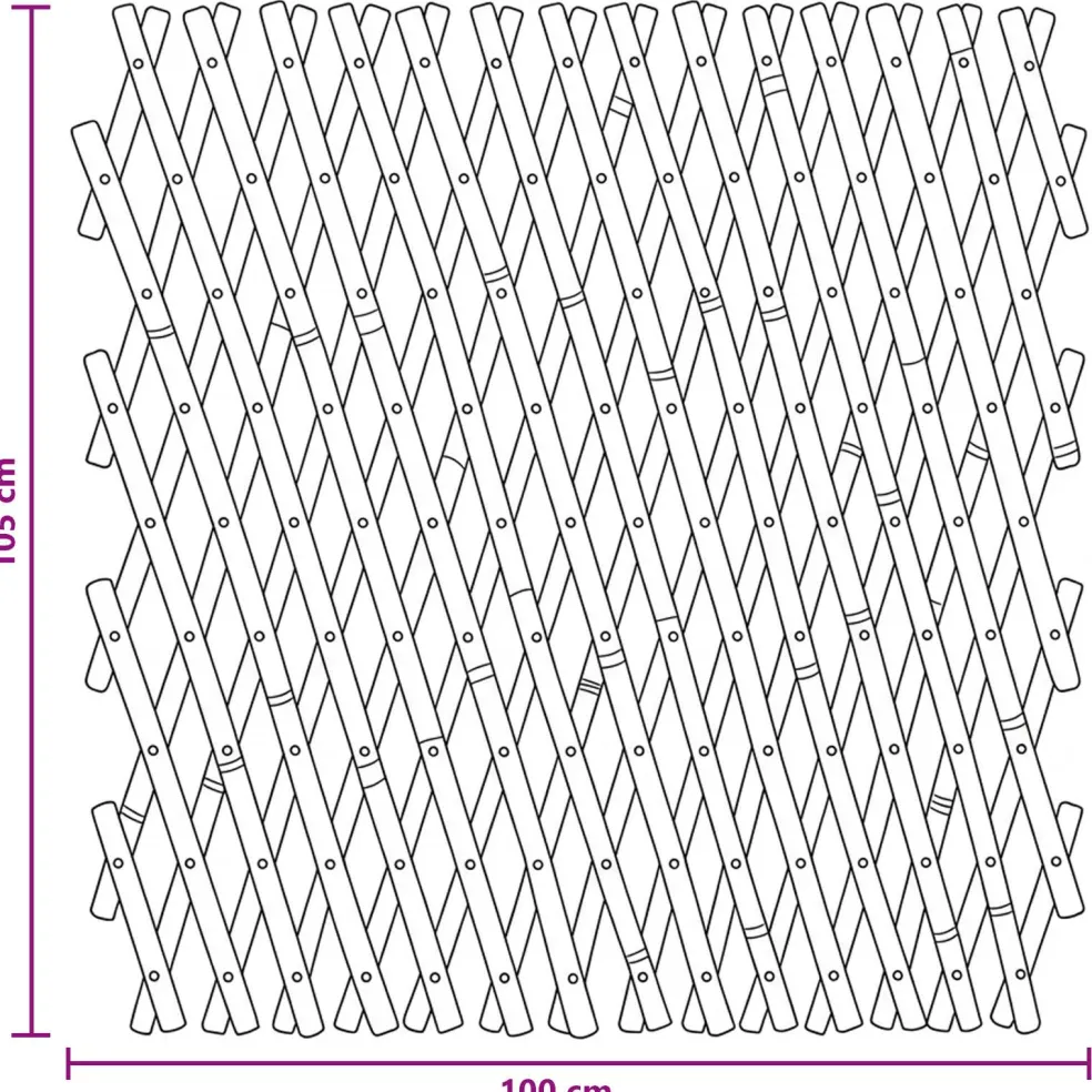 vidaXL Uitvouwbare Trellis Fence 2 st 100 x 105 cm Bamboe Licht Bruin