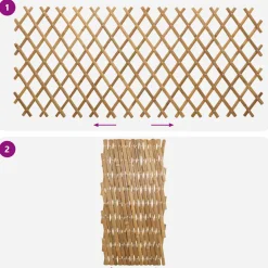 vidaXL Uitvouwbare Trellis Fence 2 st 100 x 105 cm Bamboe Licht Bruin