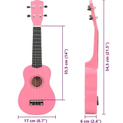 vidaXL Ukuleleset met tas voor kinderen sopraan 21'' roze
