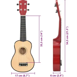 vidaXL Ukuleleset met tas voor kinderen sopraan 21'' lichthoutkleurig