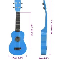 vidaXL Ukuleleset met tas voor kinderen sopraan 21'' blauw