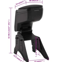 vidaXL Universele auto-armsteun 14x30x(32-48,5) cm ABS zwart