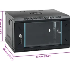 vidaXL 6U Wandgemonteerde Netwerkkast 19" IP20 53x40x30 cm