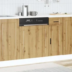 vidaXL Vaatwaspaneel Porto 60x1,5x57 cm bewerkt hout artisanaal eiken