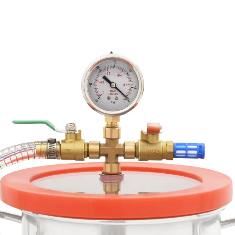 vidaXL Vacuümkamer met 2-traps pomp 7,4 L
