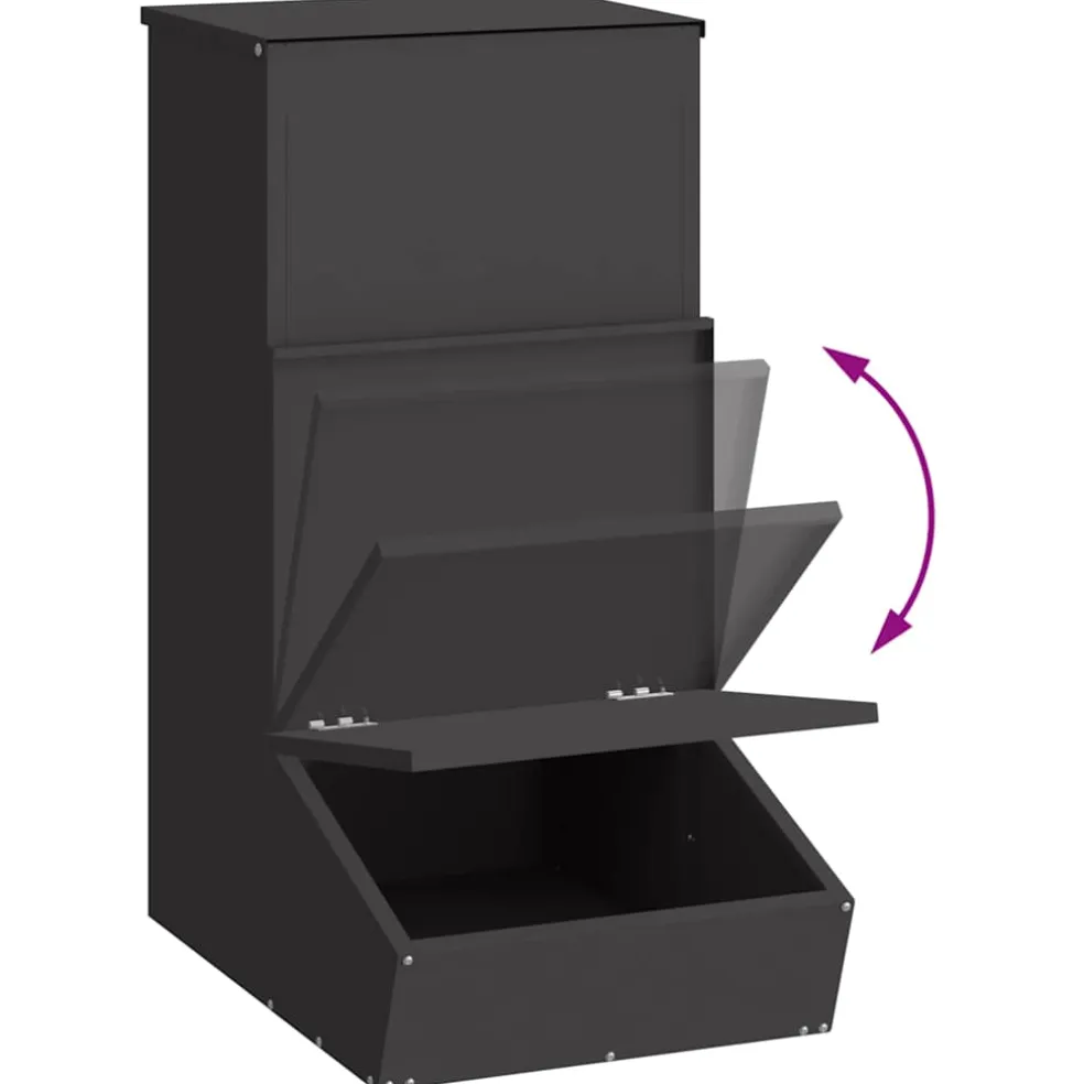 vidaXL Varkensvoeder Zwart 55 x 38 x 76 cm 20 kg Koudgewalst Staal