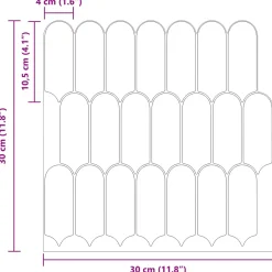 vidaXL Veer Tegel 10 st Grijs Marmer 30 x 30 cm Polyurethaan en PET