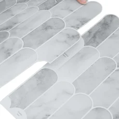 vidaXL Veer Tegel 10 st Grijs Marmer 30 x 30 cm Polyurethaan en PET