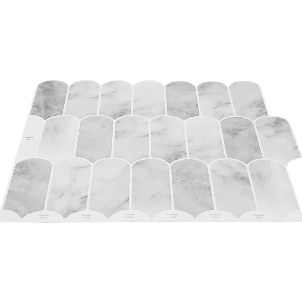 vidaXL Veer Tegel 10 st Grijs Marmer 30 x 30 cm Polyurethaan en PET