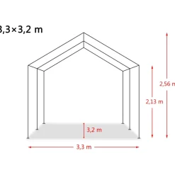 vidaXL Veetent verwijderbaar 550 g/m² 3,3x3,2 m PVC donkergroen