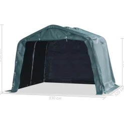 vidaXL Veetent verwijderbaar 550 g/m² 3,3x3,2 m PVC donkergroen