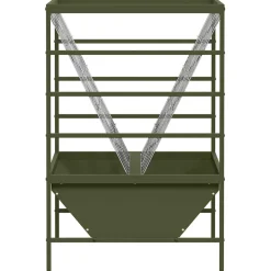 vidaXL Vee voeder Olijfgroen 100 x 60 x 90 cm 15 kg Koudgewalst Staal
