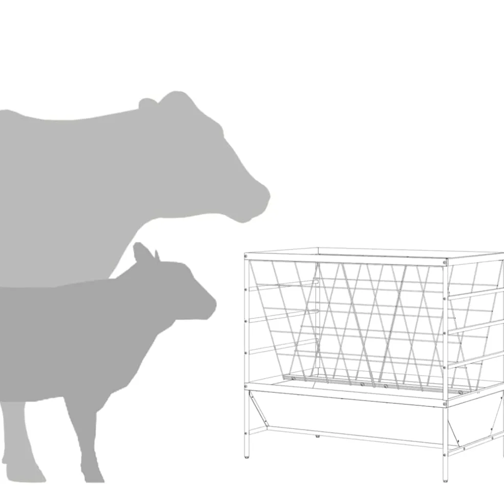 vidaXL Vee voeder Olijfgroen 100 x 60 x 90 cm 15 kg Koudgewalst Staal
