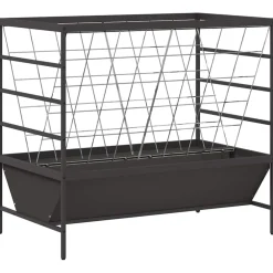 vidaXL Vee voeder Zwart 100 x 60 x 90 cm 15 kg Koudgewalst Staal