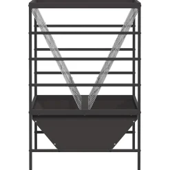 vidaXL Vee voeder Zwart 100 x 60 x 90 cm 15 kg Koudgewalst Staal