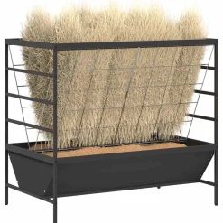 vidaXL Vee voeder Zwart 100 x 60 x 90 cm 15 kg Koudgewalst Staal