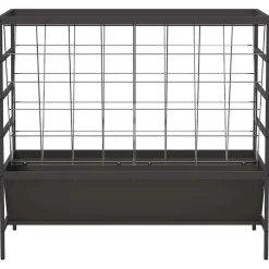 vidaXL Vee voeder Zwart 100 x 60 x 90 cm 15 kg Koudgewalst Staal