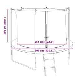 vidaXL Veiligheidsnet voor 3,05 m ronde trampoline