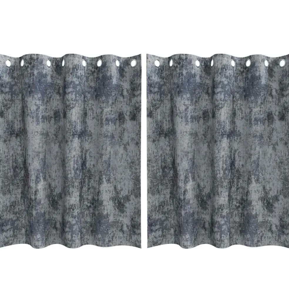 vidaXL Velvet Gordijnen 2 st Zilvergrijs 140 x 140 cm Fluweel