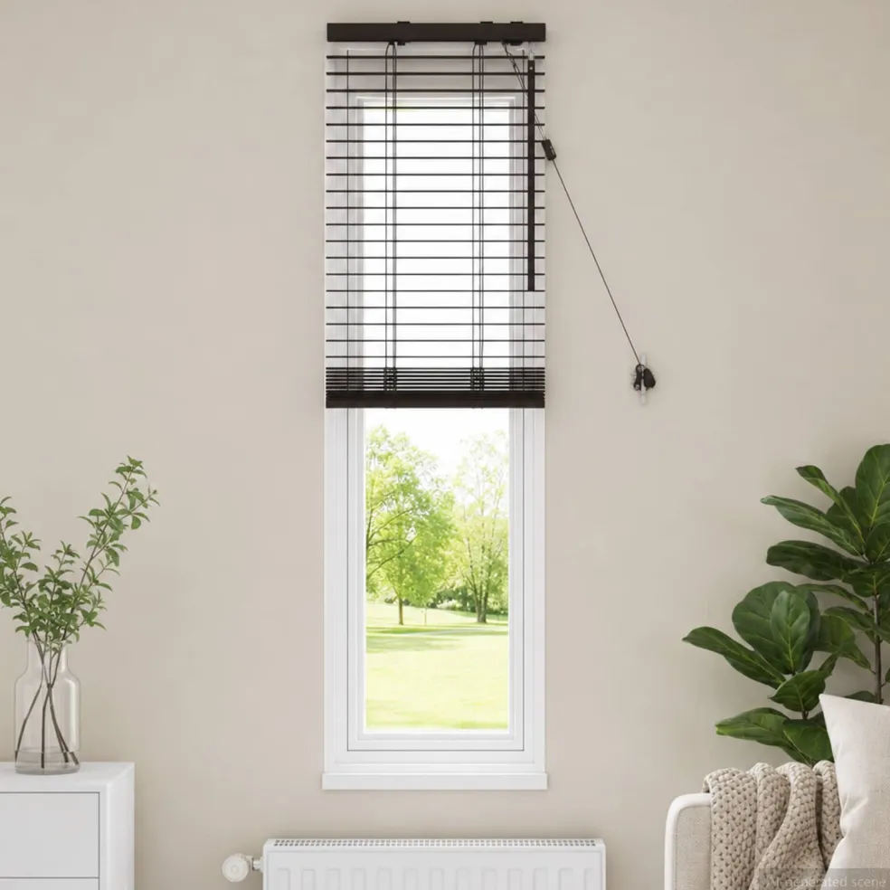 vidaXL Venetiaanse jaloezie Donkerbruin 40 x 130 cm 35 mm