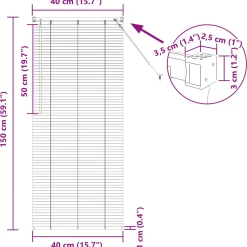 vidaXL Venetiaanse jaloezie Wit 150 x 40 cm 25 mm PVC