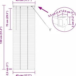 vidaXL Venetiaanse jaloezie Wit 130 x 45 cm 25 mm Aluminium