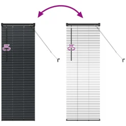 vidaXL Venetiaanse jaloezie Zwart 130 x 45 cm 25 mm Aluminium