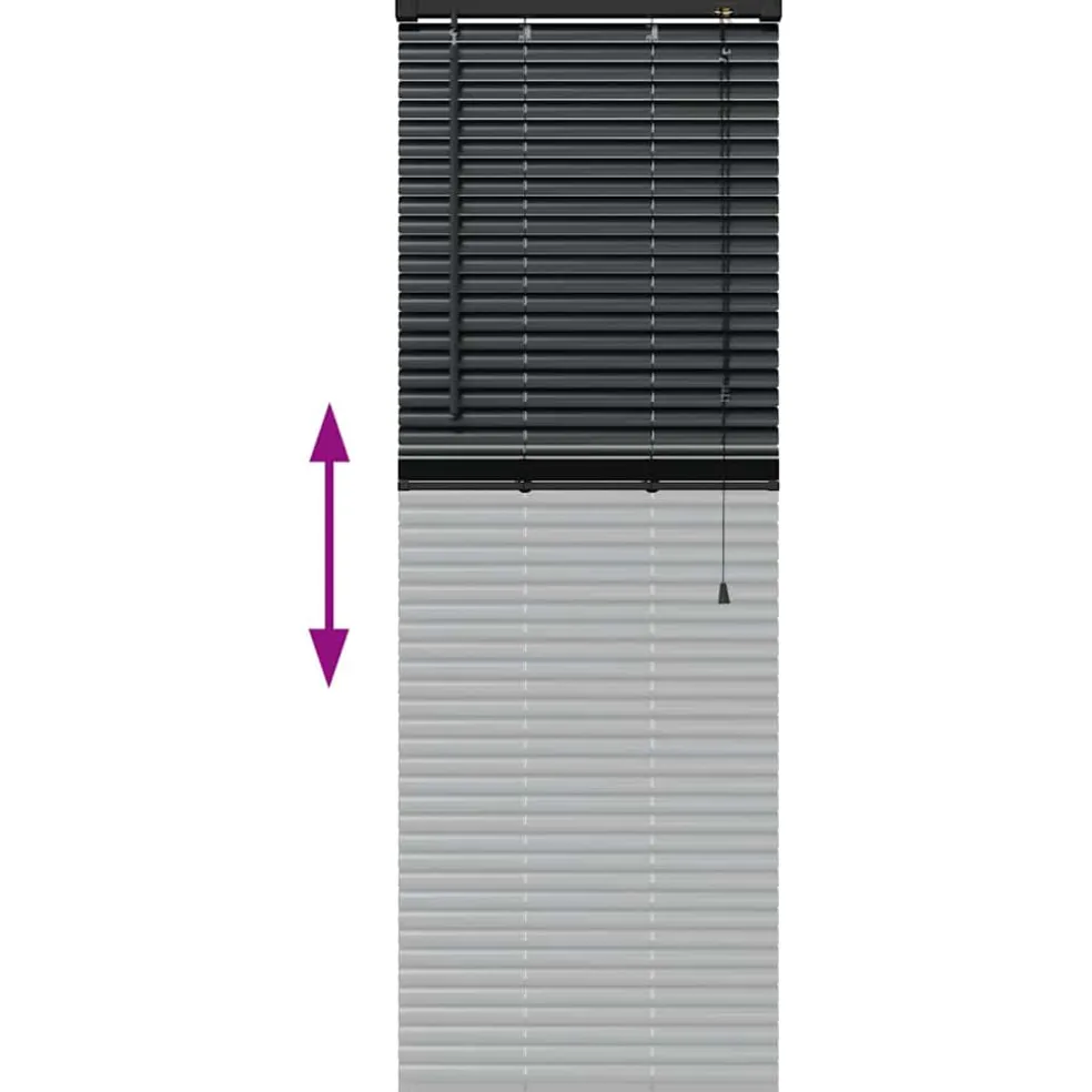 vidaXL Venetiaanse jaloezie Zwart 130 x 45 cm 25 mm Aluminium