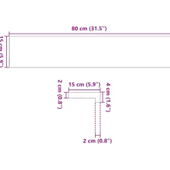 vidaXL Vensterbanken 2 st onbehandeld 80x15x2 cm massief eikenhout