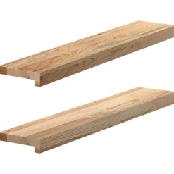 vidaXL Vensterbanken 2 st onbehandeld 80x15x2 cm massief eikenhout