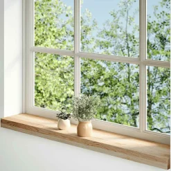 vidaXL Vensterbanken 2 st onbehandeld 80x15x2 cm massief eikenhout