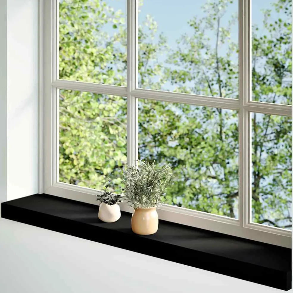 vidaXL Vensterbanken 2 st 70x15x2 cm massief eikenhout donkerbruin