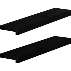 vidaXL Vensterbanken 2 st 70x15x2 cm massief eikenhout donkerbruin